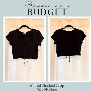 Wilfred Elegant Black Ruched Crop Top